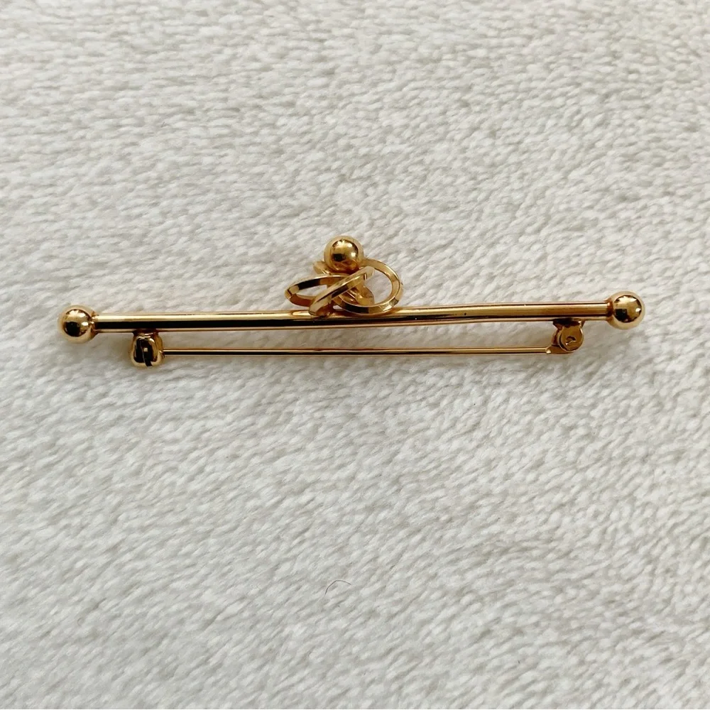 Vintage Van Dell 12K Gold Filled Bar Brooch Knot Mid Century